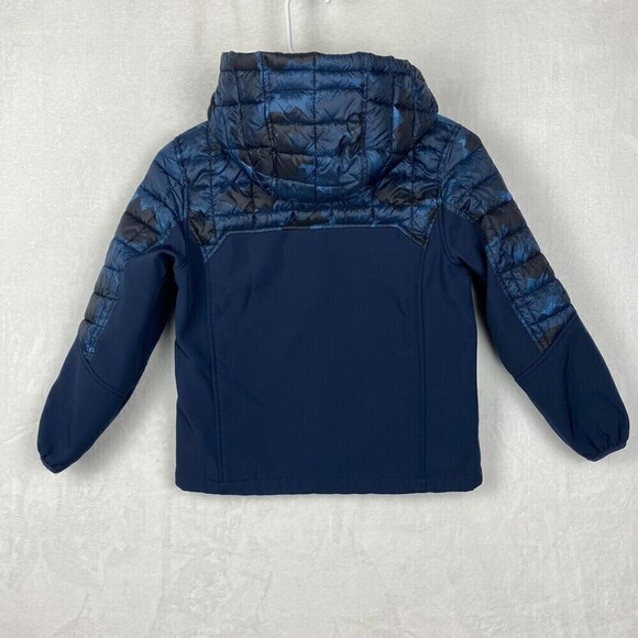 Snozu Puffer Jacket Boys Size Small Blue Green Full Zip Hooded Outdoor Jacket - Picture 2 of 10